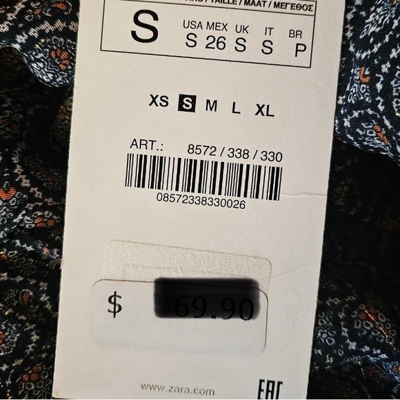 Zara Printed Jumpsuit Dress with Bow Tie NWT - Picture 9 of 9